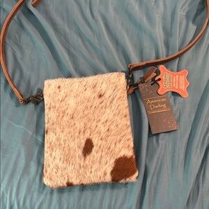 American Darling Brown and White Cowhide Crossbody Bag